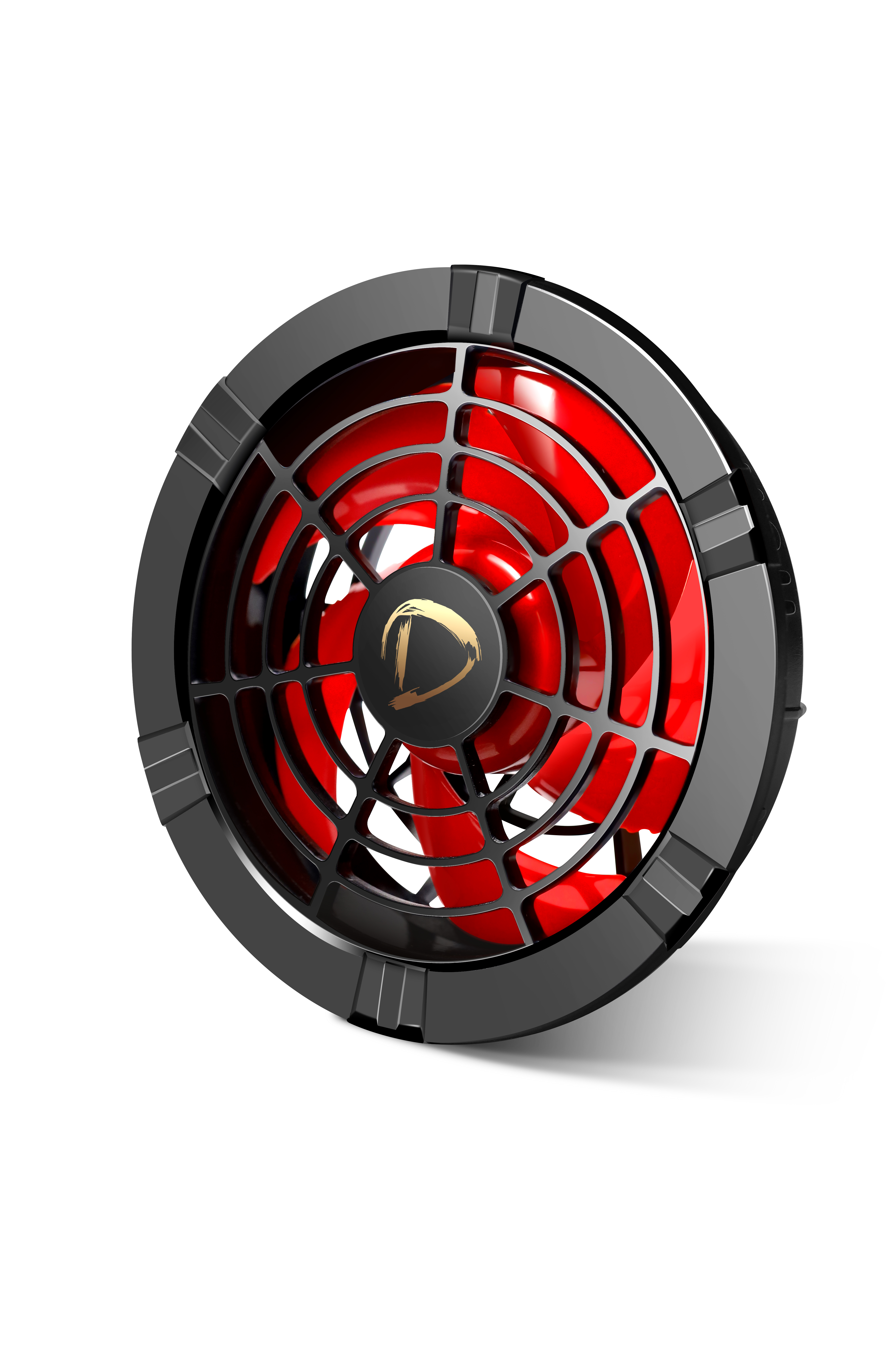 High-resolution red and black cooling-workwear fan module